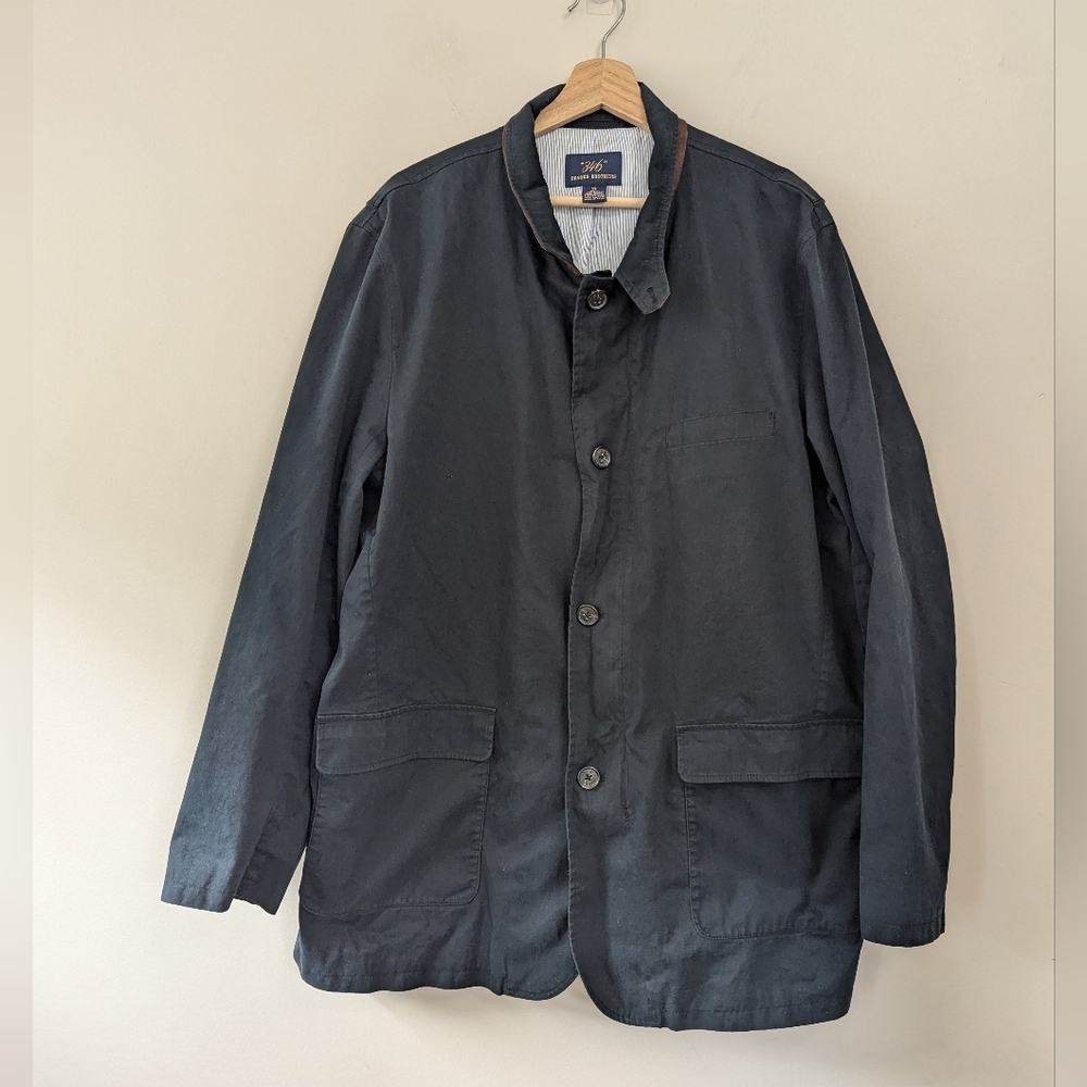 Brooks Brothers Black Cotton  Lightweight Jacket‎ Car Chore